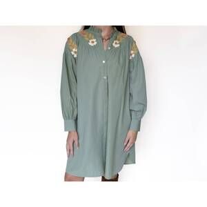 NEW EXVOTO embroidered kat dress in sage green